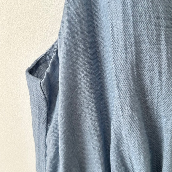 Vince Blue Smocked Tiered Midi Dress - Picture 8 of 16